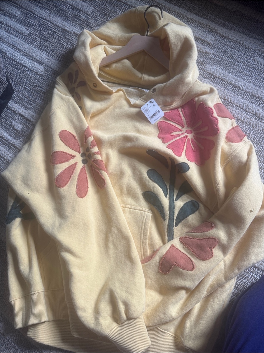 Free people stunning yellow hoodie nwt
